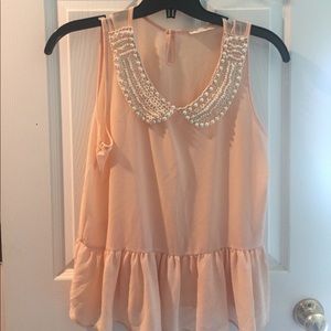 Peach, pear collared tank